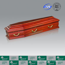 European style solid poplar wood funeral coffin